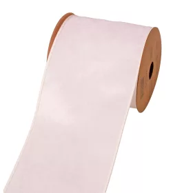 Biela zamatová stuha s drôtovým lemom 100mm x 5m  