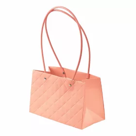   10ks. Embosovaná darčeková taška na kvety 22(v) x 10.5(š) x 13.5(h) cm - Púdrovoružová