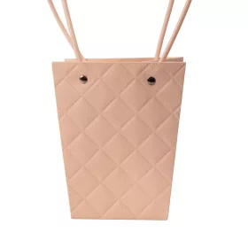   10 ks. Embosovaná taška na kvety 13(v) x 9.5(š) x 15.5(h) cm - Tmavá púdrová