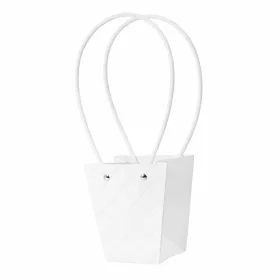   10 ks. Embosovaná taška na kvety 12(v) x 8(š) x 12.5(h) cm - Bielá