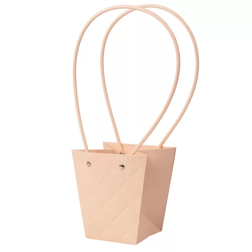 10 ks. Embosovaná taška na kvety 12(v) x 8(š) x 12.5(h) cm - Tmavá púdrová