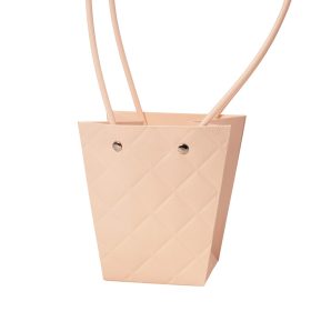   10 ks. Embosovaná taška na kvety 12(v) x 8(š) x 12.5(h) cm - Tmavá púdrová