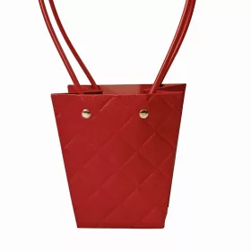   10 ks. Embosovaná taška na kvety 12(v) x 8(š) x 12.5(h) cm - Bordová