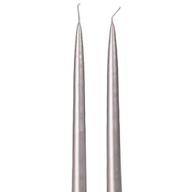   Štíhla sviečka, sada 2 ks, 2.2cm x 25cm - Metalická strieborná