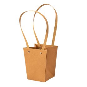 10ks. Kraftová taška na kvety 13(v) x 13(š) x 15.5(h) cm