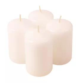   Adventná sada valcových sviečok, 7 x 4cm - Lakovaná biela
