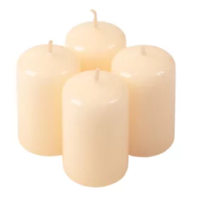 Adventná sada valcových sviečok, 7 x 4cm - Lakovaná ecru