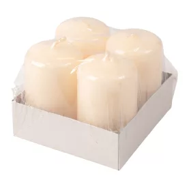 Adventná sada valcových sviečok, 7 x 4cm - Lakovaná ecru