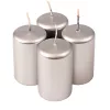 Adventná sada valcových sviečok, 7 x 4cm - Metalická strieborná