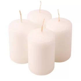 Adventná sada valcových sviečok, 7 x 4cm - Matná biela