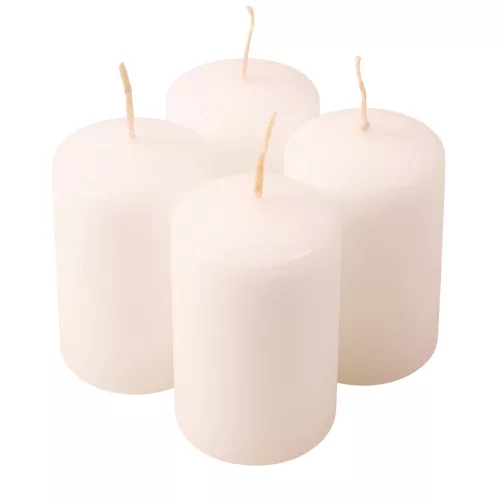 Adventná sada valcových sviečok, 7 x 4cm - Matná biela