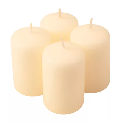 Adventná sada valcových sviečok, 7 x 4cm - Matná ecru