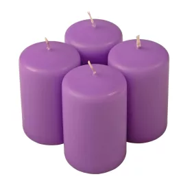  Adventná sada valcových sviečok, 7 x 4cm - Matná fialová