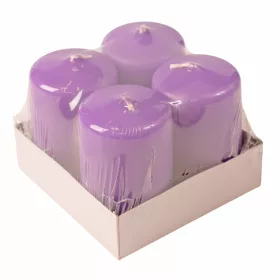   Adventná sada valcových sviečok, 7 x 4cm - Matná fialová