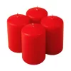 Adventná sada valcových sviečok, 7 x 4cm - Matná červená