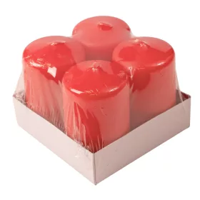   Adventná sada valcových sviečok, 7 x 4cm - Matná červená