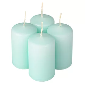   Adventná sada valcových sviečok, 7 x 4cm - Matná svetlá tyrkysová