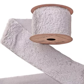 Kožušinová stuha 63mm x 2.7m - Svetlosivá  