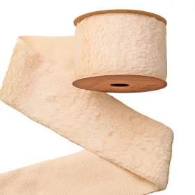 Kožušinová stuha 63mm x 2.7m - Krémová  