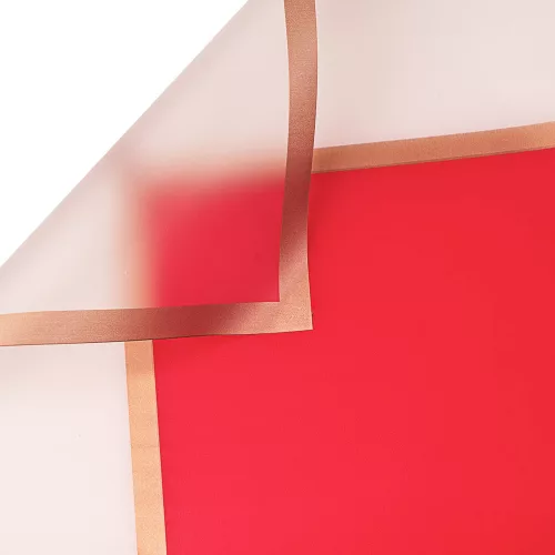 Matný priehľadný fóliový hárok s rámikom 58x58cm, 20ks - Červená