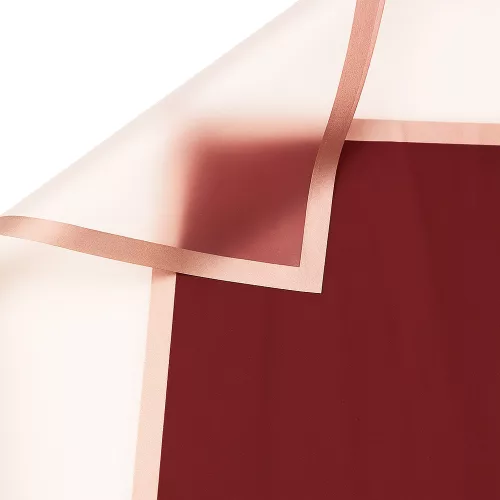 Matný priehľadný fóliový hárok s rámikom 58x58cm, 20ks - Bordová