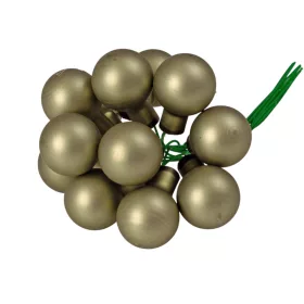   Sklenená guľôčka na drôtiku, matná rozmarín, priemer 2cm, zväzok 12 ks