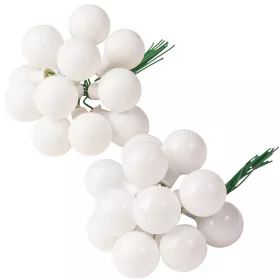 Mix balenie sklenených guľôčok na drôtiku - Biela