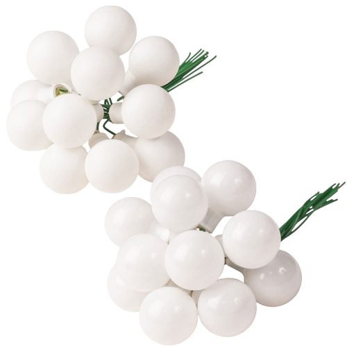 Mix balenie sklenených guľôčok na drôtiku - Biela