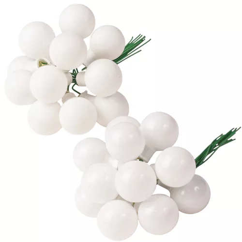 Mix balenie sklenených guľôčok na drôtiku - Biela