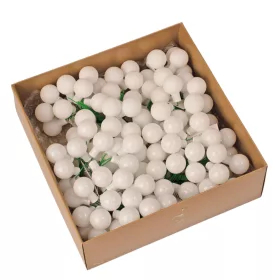 Mix balenie sklenených guľôčok na drôtiku - Biela