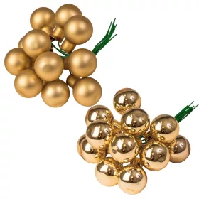 Mix balenie sklenených guľôčok na drôtiku - Zlatá