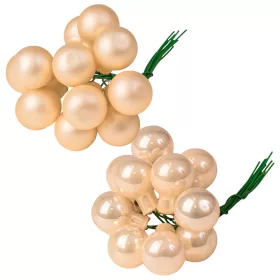 Mix balenie sklenených guľôčok na drôtiku - Krémová