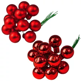 Mix balenie sklenených guľôčok na drôtiku - Červená