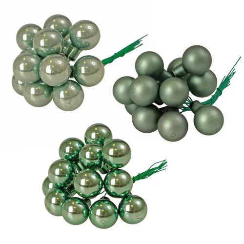 Mix balenie sklenených guľôčok na drôtiku - Zelená