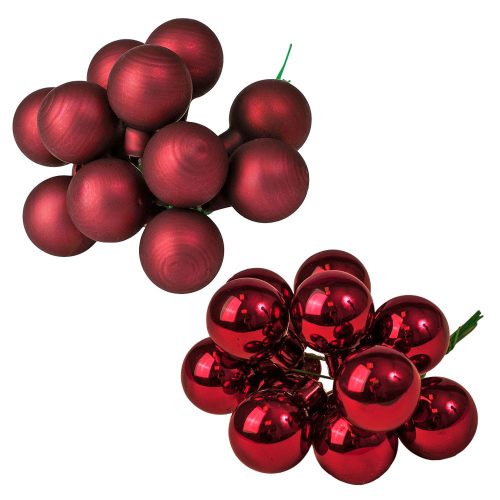 Mix balenie sklenených guľôčok na drôtiku - Bordová