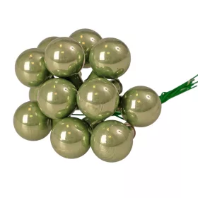   Sklenená guľôčka na drôtiku, perleťová rozmarín, priemer 2cm, zväzok 12 ks
