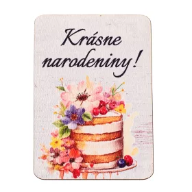   4ks. "Krásne narodeniny!" dekoračných tabuliek s nápisom 7 x 5 cm
