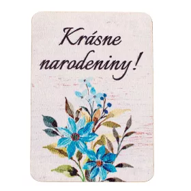   4ks. "Krásne narodeniny!" dekoračných tabuliek s nápisom 7 x 5 cm