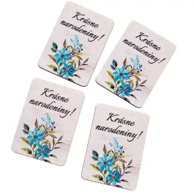   4ks. "Krásne narodeniny!" dekoračných tabuliek s nápisom 7 x 5 cm