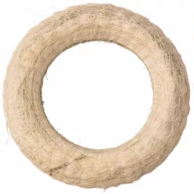 Slamený veniec potiahnutý sisalom 15cm/3cm - Biela