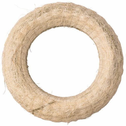 Slamený veniec potiahnutý sisalom 15cm/3cm - Biela