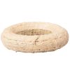Slamený veniec potiahnutý sisalom 15cm/3cm - Biela