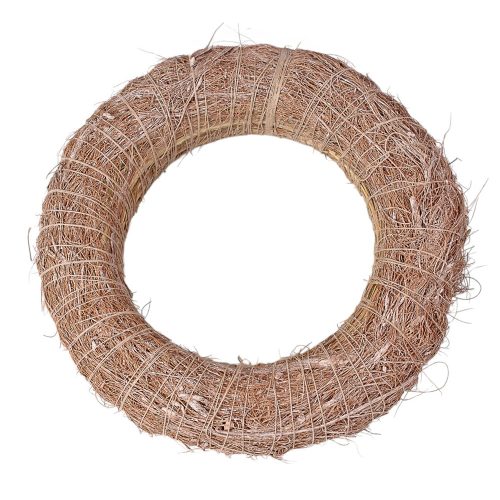 Slamený veniec potiahnutý sisalom 15cm/3cm - Béžová