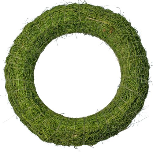 Slamený veniec potiahnutý sisalom 15cm/3cm - Zelená