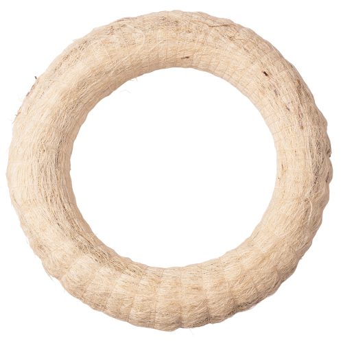 Slamený veniec potiahnutý sisalom 20cm/4cm - Biela