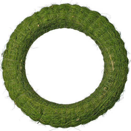Slamený veniec potiahnutý sisalom 20cm/4cm - Zelená
