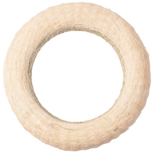 Slamený veniec potiahnutý sisalom 25cm/5cm - Biela