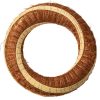 Veniec zo sena potiahnutý sisalom, ozdobený cirokom 25cm/6cm - Hnedá
