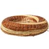 Veniec zo sena potiahnutý sisalom, ozdobený cirokom 25cm/6cm - Hnedá