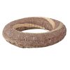Veniec zo sena potiahnutý sisalom, ozdobený cirokom 25cm/6cm - Béžová